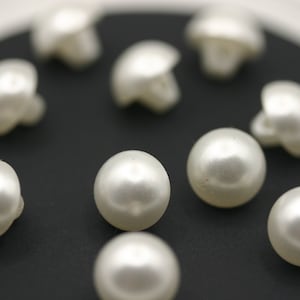 10 Half Pearl Shank Buttons