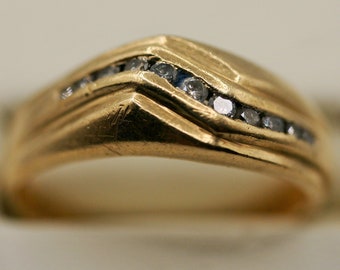 14k Yellow Gold Men's Diamond Ring Size 9 1/2 - Etsy