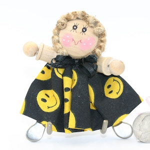 Hand Made Smiley Face Doll Pin