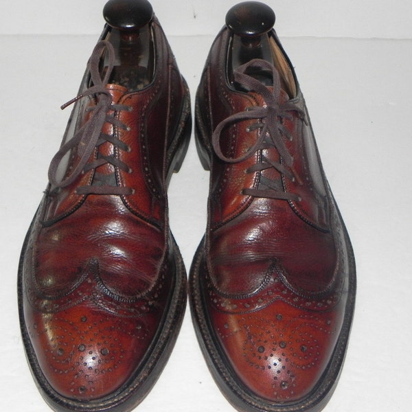 Vintage 40s Wingtips brogues brown men's Shoes size 9 c Leather insole