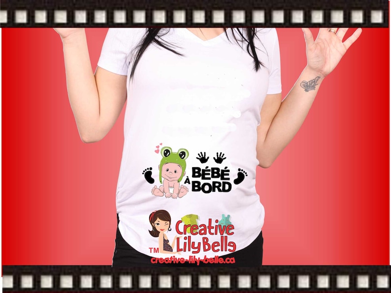 Chandail de maternit?� HUMORISTIQUE b?�b?� ?� bord - v??tement de grossesse t-shirt de maternit?� 