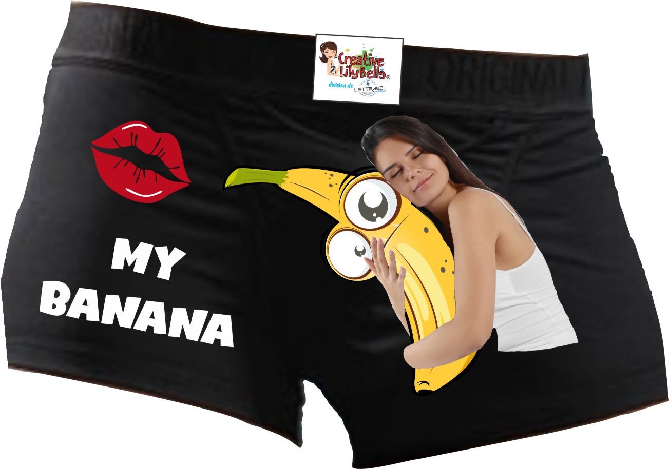 Personalized Underwear for Man, Custom Hug Banana Face Boxer