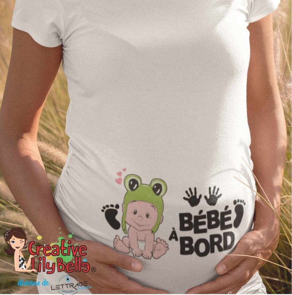 Chandail de maternité HUMORISTIQUE bébé à bord vêtement de grossesse  t-shirt de maternité cm309-grenouille - Etsy France