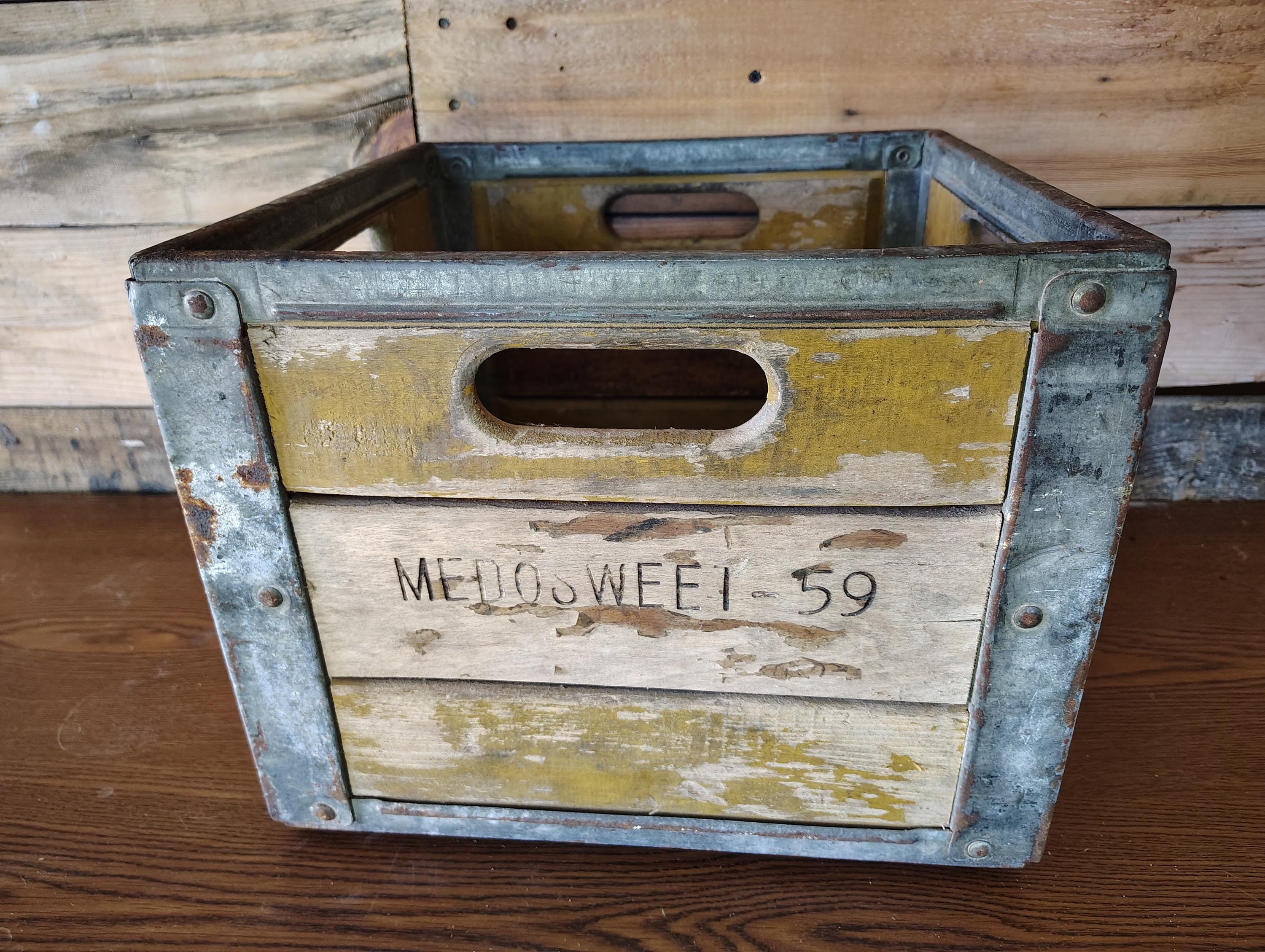 Vintage 1950's Wooden Milk Crate - Etsy