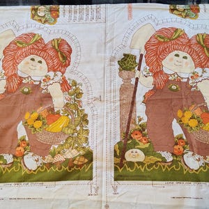 Cabbage Patch Kids Doll Pillow Cut-n-Sew Fabric Pattern/Sew 2 Panels. to make 2 Dolls VTG