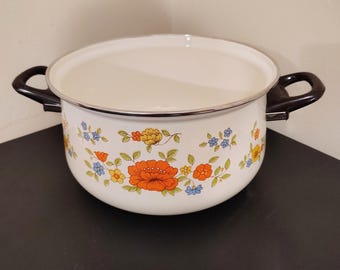 Vintage Summer Garden Pot By Excel 4 QT Pot Cookware Stock Pot MCM No lid