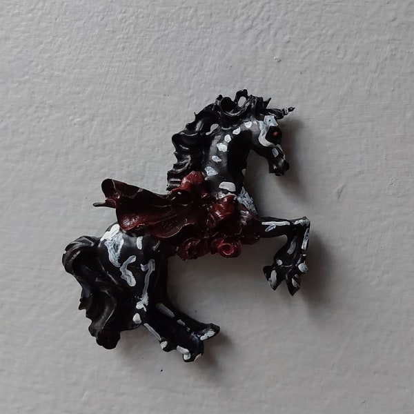 OOAK resin Sugar Skull horse magnet