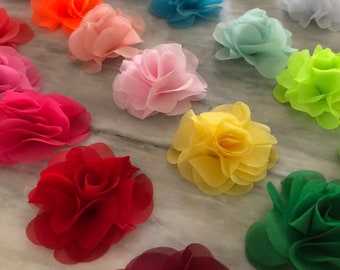 Shabby Chiffon Rosette Crafts Sewing Decor Flower Trim x 1 Yard