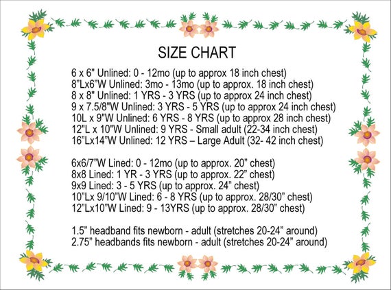 Crochet Tube Top Size Chart