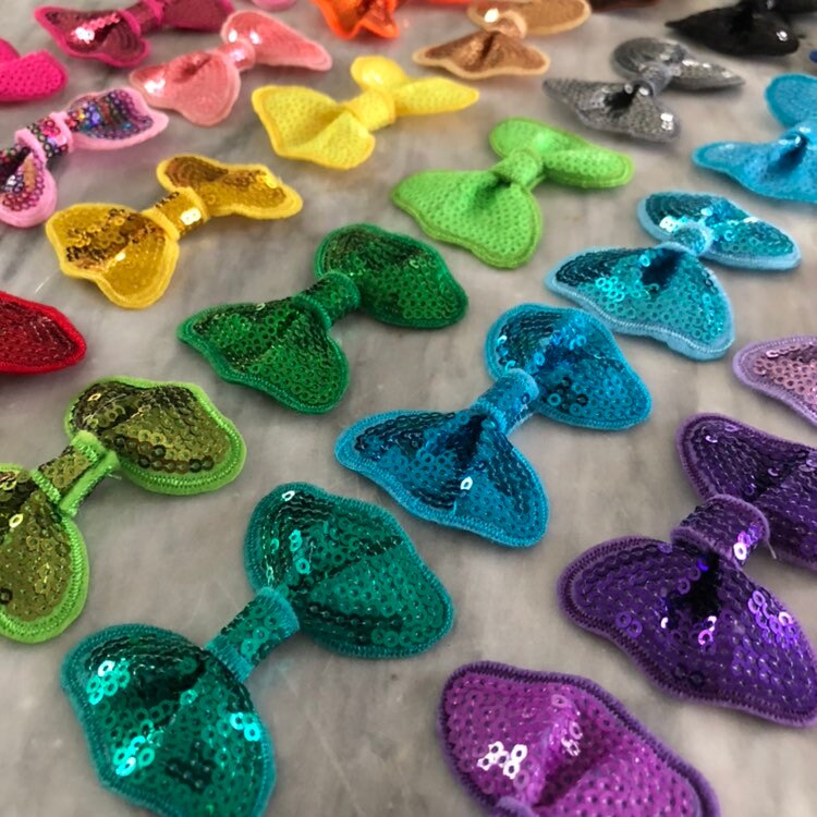 Small Sequin Bow, 2.25" Mini Bows WITH or WITHOUT, Sparkly Bows, DIY Hair Bows, Glitter Bows, Wholesale Bows, Diy Headband Supplies