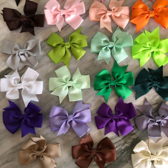 Hair Bows 3 Inch Bow WITH or WITHOUT Clip, Grosgrain Ribbon Hair Bows,  Girls Bows, Hair Bows for Girl, DIY Headband Bows, Small Ribbon Bows -   Finland