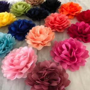 Chiffon Flowers - 3.25" Flowers Wedding Sashes, Bouquets, Blush Chiffon Flowers, Hair Clip & Headband Flowers, Wedding Flowers