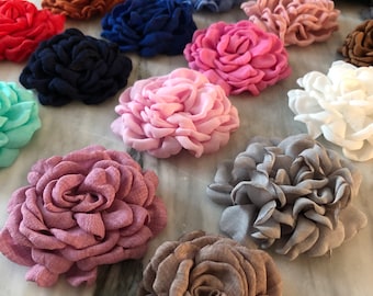 3.5" fabric Rose Flower, Large Wholesale Fabric Flower, Headband Rosette Flower, Wedding Flower Embellishment, Flat back rose