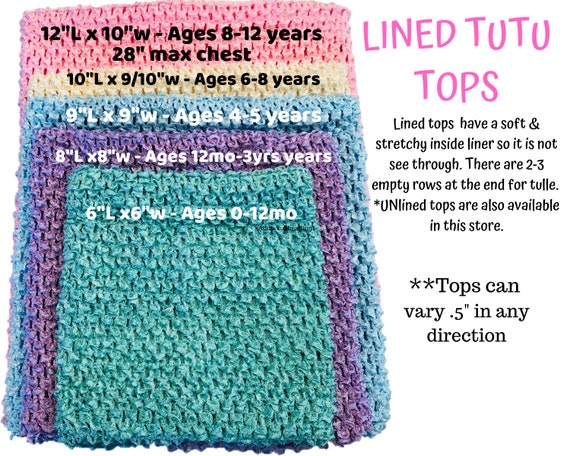 lined tutu tops