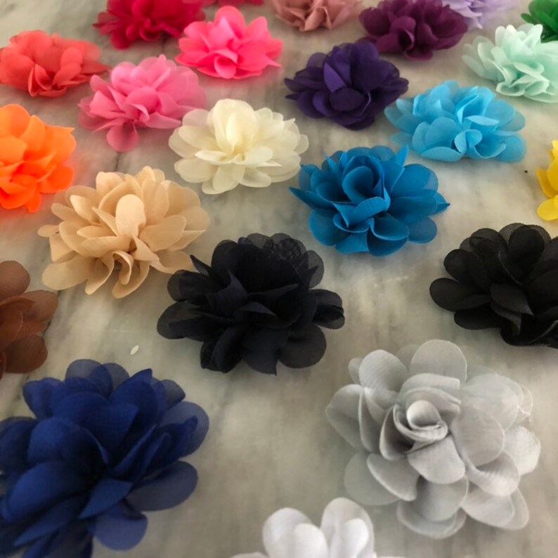 Chiffon Flower 2 Inch Small Fabric Flower Embellishment Etsy