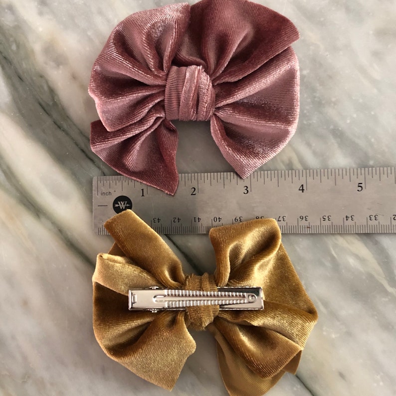 4 Velvet Bows Large Velvet Bows Velvet Hair Clip Holiday Etsy
