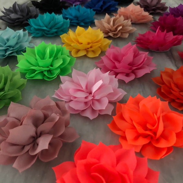 3.5 Inch Fabric Flower, Flower Embellishment, Flower Heads, Headband Supplies, Craft Supply Flowers, Dog Collar Flower, Headband Flowers