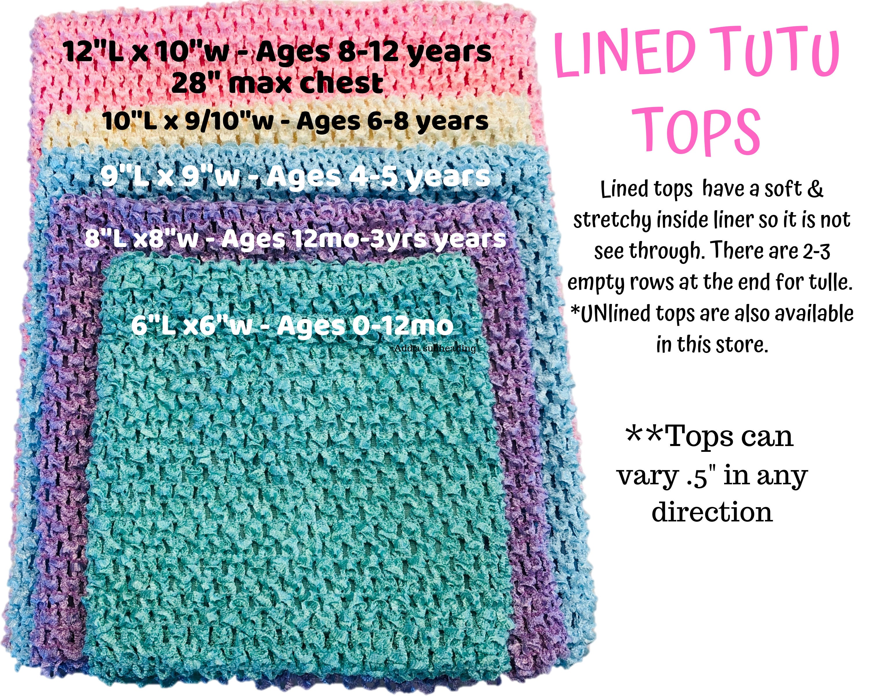 lined crochet tutu tops wholesale