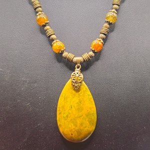 99 One-of-a-kind Jasper Pendent with Matching Necklace and Earrings