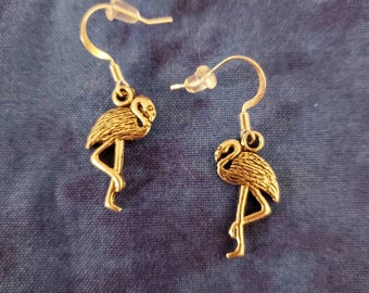 Flamingo Earrings - Tibetan Silver