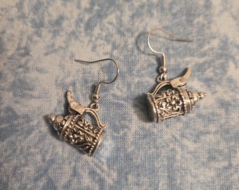 Beer Stein Earrings - 3 dimensional - Movable - Tibetan Silver