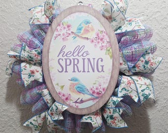 Hello Spring Wreath - Easter - Spring - Deco Mesh & Ribbon