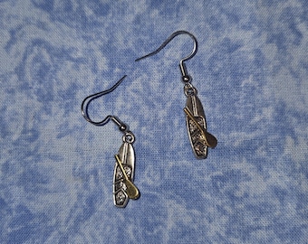 Kayak Earrings - Silver & Gold Tone