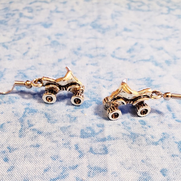 ATV / 4 Wheeler Earrings - 3 dimensional - Tibetan Silver