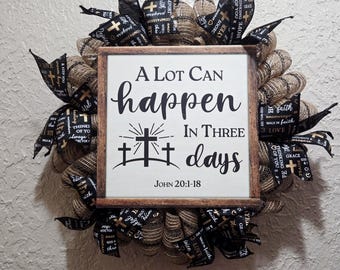 Easter Resurrection Wreath - Spring - Deco Mesh and Ribbon