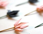 Origami Paper Crane Party Picks Mini Cupcake Toppers Cake Topper Cocktail Decor Pink White Peach Black Turquoise Mint Red New Years Birthday