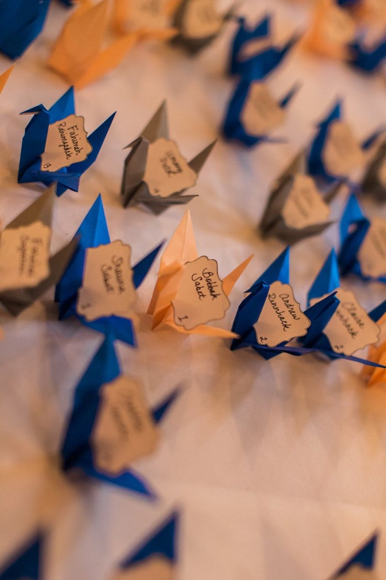 Paper Crane Favours Place Cards in Aqua Turquoise image 7