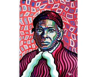 Harriet Tubman Colorful Art Portrait Print 8 x 10 or 12 x 16