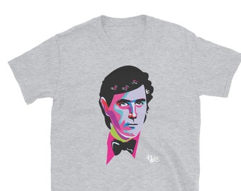 Ferry Debonaire Bryan Ferry design adult unisex tee shirt original art by Blake Chamberlain