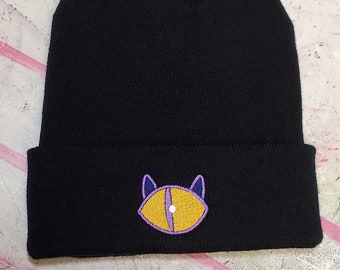 Cyclops Cat Third Eye Embroidered Beanie