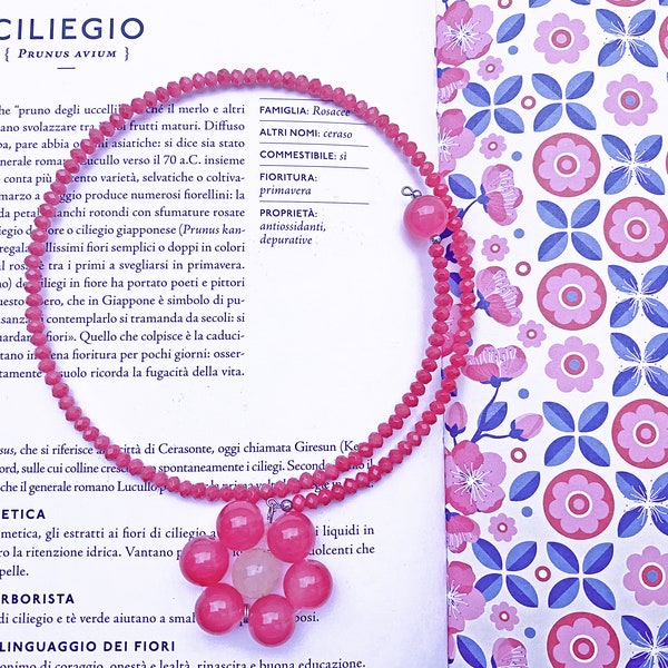 Collana choker Barbie con fiore di cristalli, collana per amanti di Barbie, collana fucsia Barbie