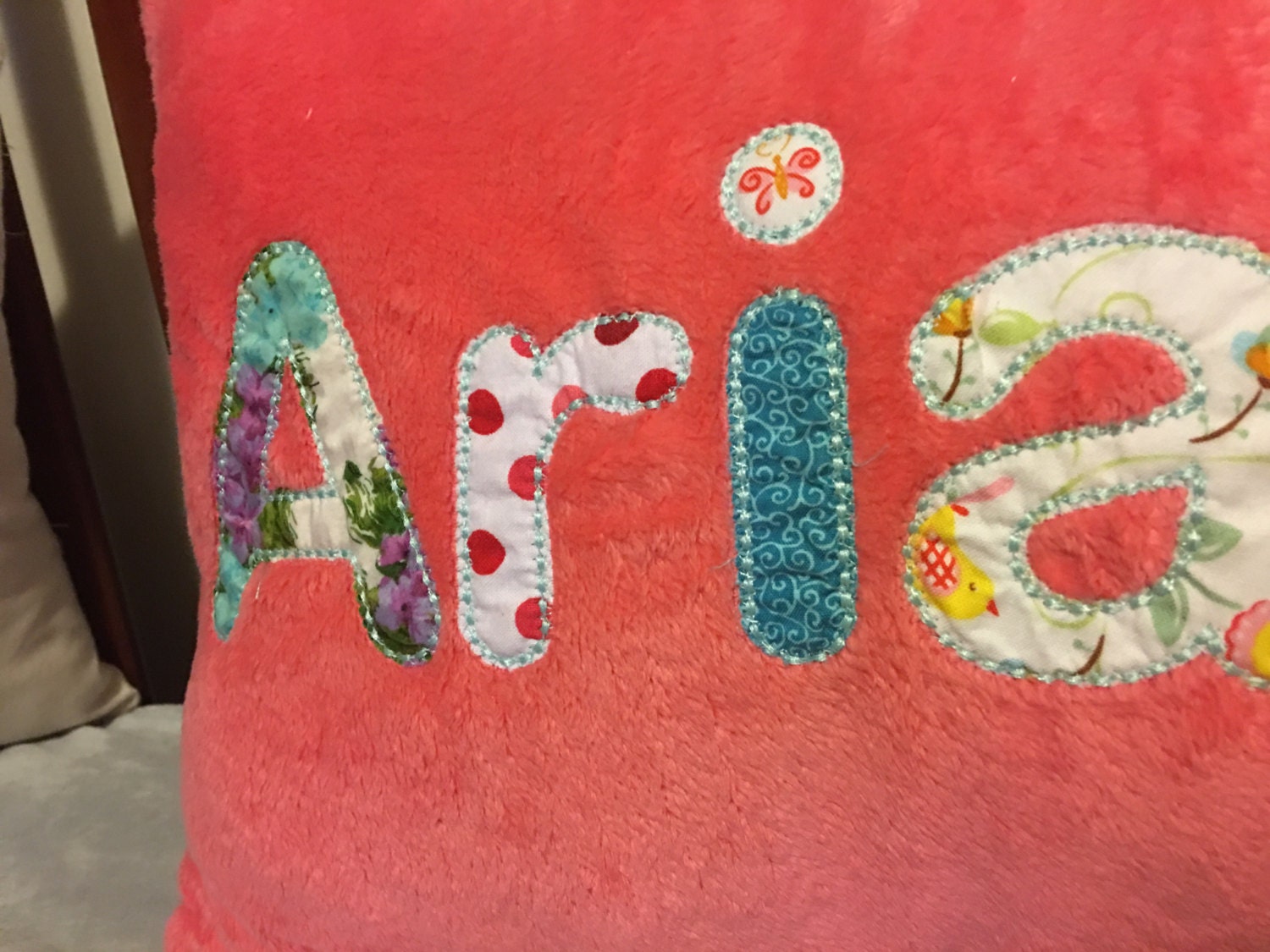 Nursery pillow embroidered name pillow custom monogrammed Etsy