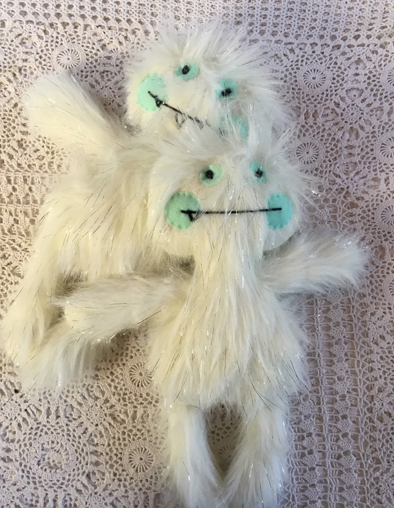 ABOMINABLE SNOWMAN christmas fur glitter plush doll | Etsy