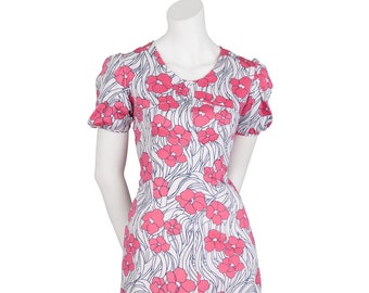 Fabulous Early 1970s Poppy Print Maxi Dress