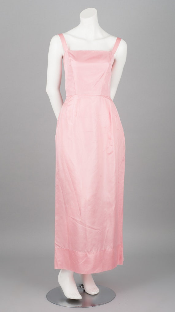 Metallic 1960s Ball Gown in Pink & Silver Texture… - image 2