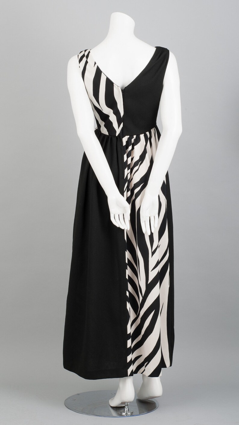 Disco 1970s Zebra-Print Sleeveless Maxi Dress image 2