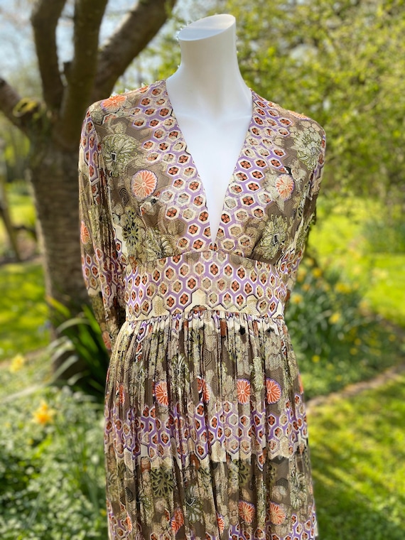 Sensational 1970s Maxi Dress in Metallic Fabric - image 2