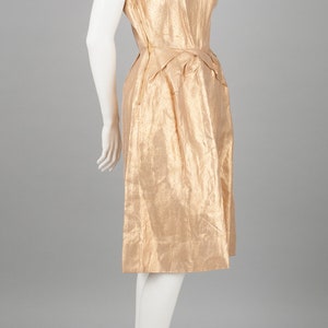 Metallic 1960s Cocktail Off-The-Shoulder Cocktail Dress image 4