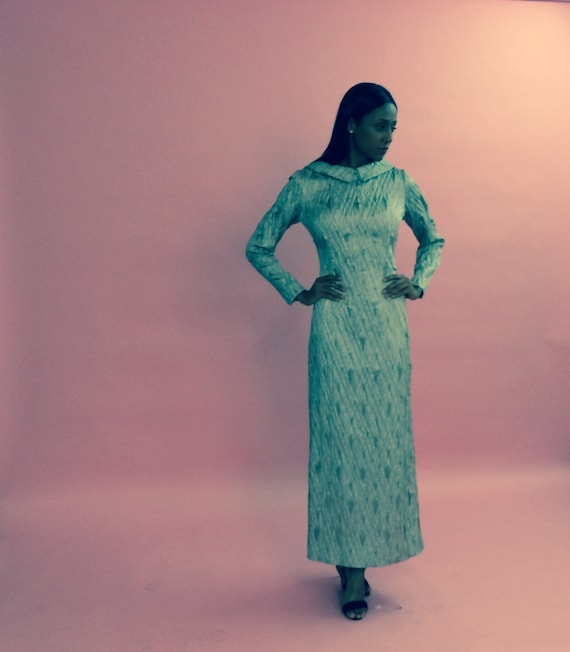 RARE 1920s lamé silver gown UK 8