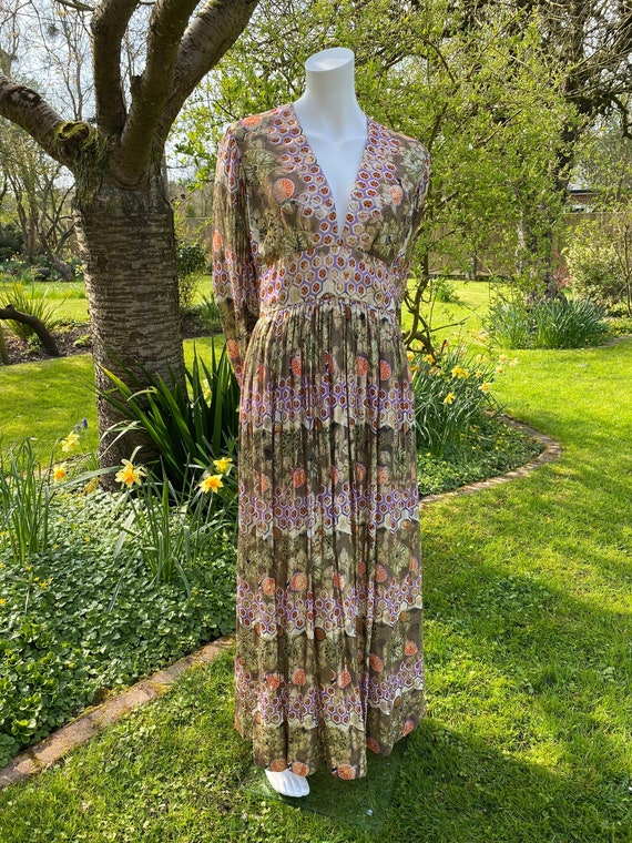 Sensational 1970s Maxi Dress in Metallic Fabric - image 1