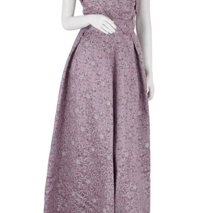 1950s Shimmering Lilac One-Shoulder Ballgown image 2