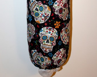 Grocery Bag Holder, Plastic Bag Holder/Dispenser / Sugar Skulls