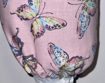 Grocery Bag Holder, Plastic Bag Holder/Dispenser / Pink with Butterflies