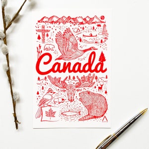 postale 6 x 9 | Symboles du Canada | Papier recyclé | Souvenir du Canada