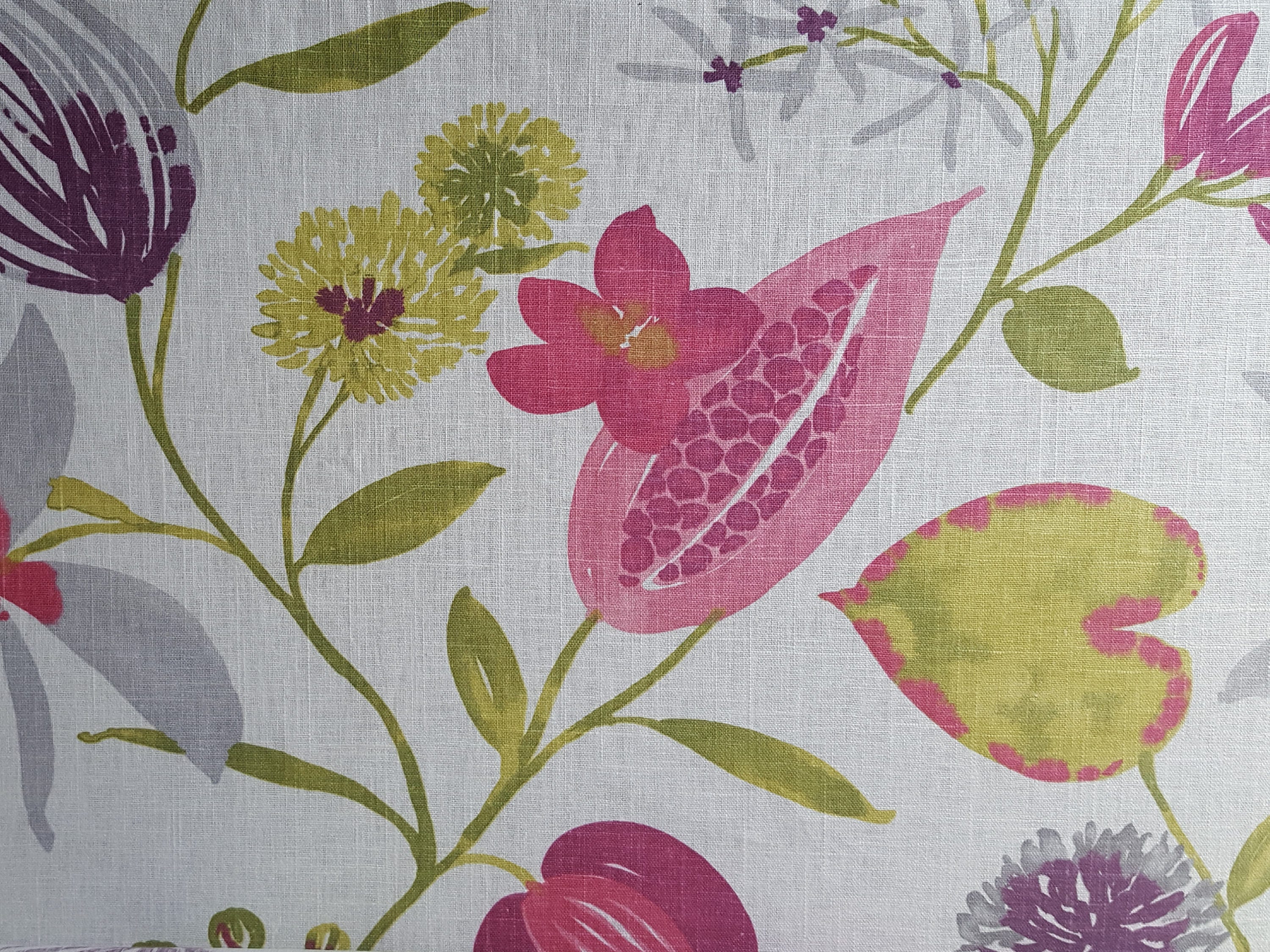Upholstery Fabric Pink and Green FloralHome Decor Fabric Etsy
