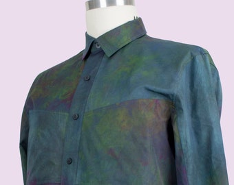 Make a Statement in The Gerard Shirt. Hand Dyed Egyptian Cotton with its Intensity of Luminous Colours. Perfect Birthday Gift for Husband.